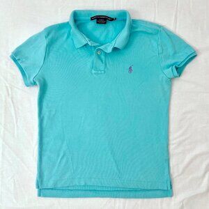 Ralph Lauren Sport Women's Medium Pastel Blue Slim-Fit Shirt, Y2K Vintage